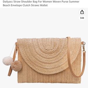 Straw shoulder bag. NEW WITH TAGS in original package.